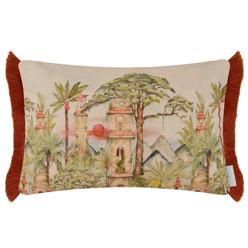 Jungle Green Cushions - Eden Ruins Printed  Feather Filled Cushions Green Voyage Maison