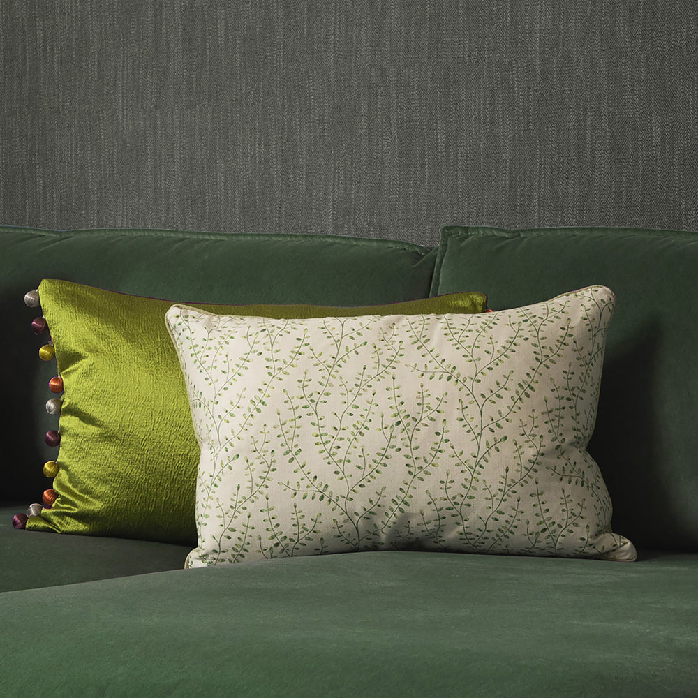 Eden Apple Printed Feather Filled Cushion | Green Cushions