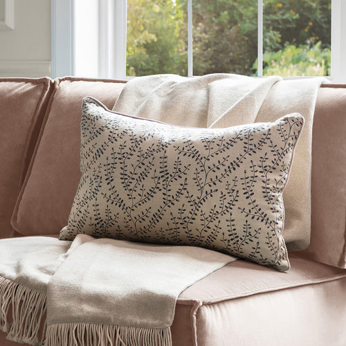 Additions Eden Printed Feather Cushion in Onyx