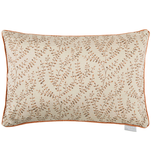 Floral Orange Cushions - Eden Leaves  Printed Feather Filled Cushion Sienna Additions