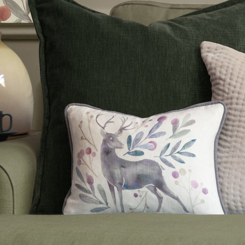 Animal Purple Cushions - Edo Small Printed Feather Filled Cushion Violet Voyage Maison