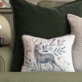 Voyage Maison Edo Small Printed Feather Cushion in Violet