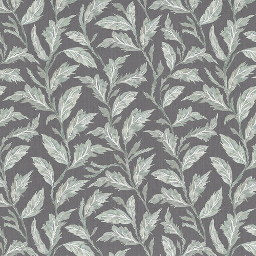Floral Grey Fabric - Eildon Printed Cotton Fabric (By The Metre) Charcoal Voyage Maison