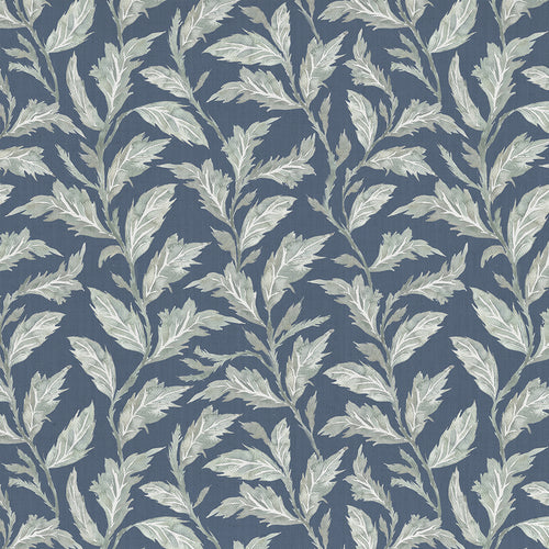 Floral Blue Fabric - Eildon Printed Cotton Fabric (By The Metre) Navy Voyage Maison