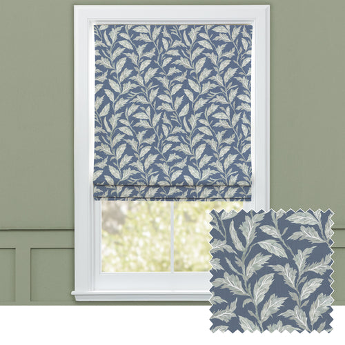 Floral Blue M2M - Eildon Printed Cotton Made to Measure Roman Blinds Navy Voyage Maison