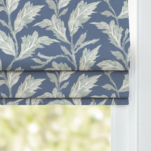 Floral Blue M2M - Eildon Printed Cotton Made to Measure Roman Blinds Navy Voyage Maison