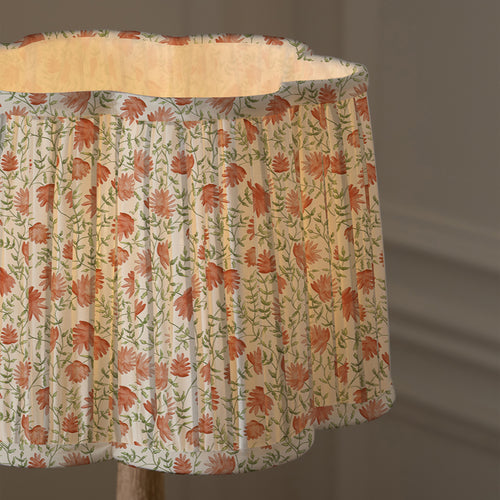 Floral Orange Lighting - Elai Pleated Scalloped Lamp Shade Terracotta Voyage Maison