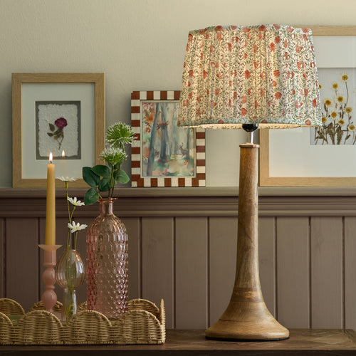 Floral Orange Lighting - Elai Pleated Scalloped Lamp Shade Terracotta Voyage Maison