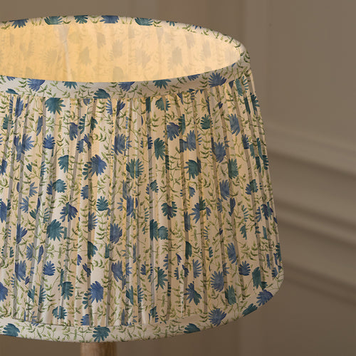 Floral Blue Lighting - Elai Pleated Tapered Lamp Shade Denim Voyage Maison