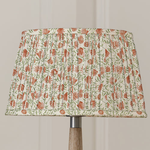 Floral Orange Lighting - Elai Pleated Tapered Lamp Shade Terracotta Voyage Maison