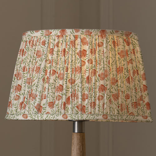 Floral Orange Lighting - Elai Pleated Tapered Lamp Shade Terracotta Voyage Maison