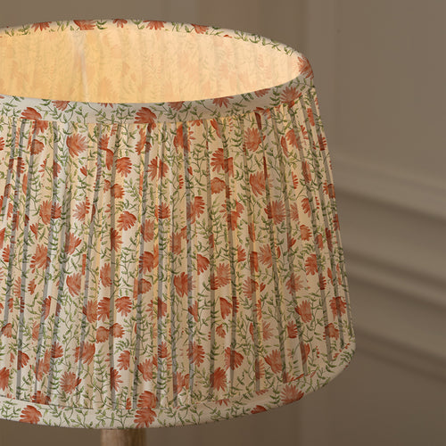 Floral Orange Lighting - Elai Pleated Tapered Lamp Shade Terracotta Voyage Maison