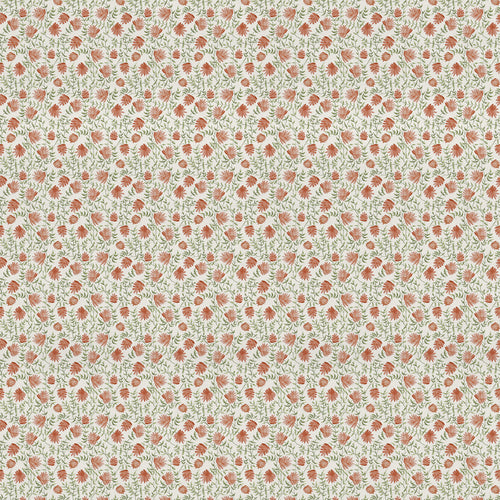 Floral Orange Fabric - Elai Printed Cotton Fabric (By The Metre) Terracotta Voyage Maison