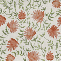  Samples - Elai Printed Cotton Fabric Sample Swatch Terracotta Voyage Maison