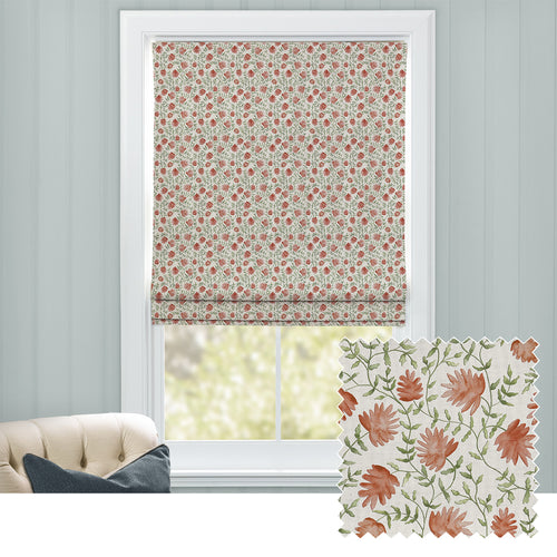 Floral Orange M2M - Elai Printed Cotton Made to Measure Roman Blinds Terracotta Voyage Maison