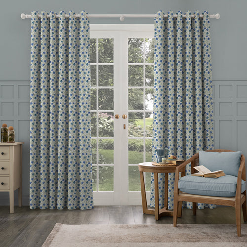 Floral Blue M2M - Elai Printed Cotton Made to Measure Curtains Denim Voyage Maison