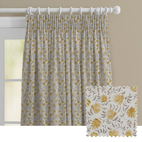 Floral Beige M2M - Elai Printed Cotton Made to Measure Curtains Stone Voyage Maison