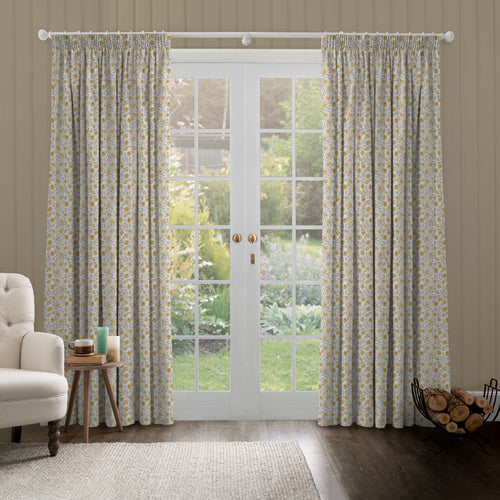 Floral Beige M2M - Elai Printed Cotton Made to Measure Curtains Stone Voyage Maison