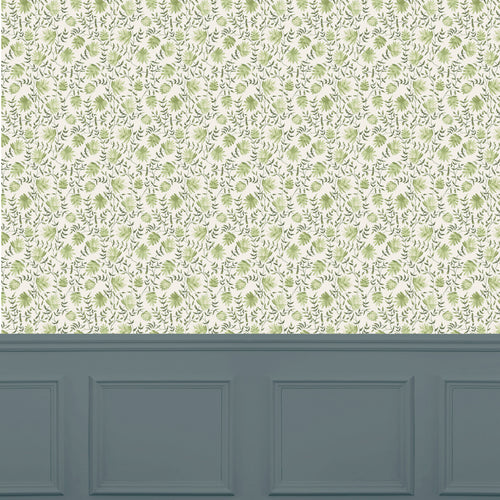 Abstract Green Wallpaper - Elai  1.4m Wide Width Wallpaper (By The Metre) Sage Voyage Maison