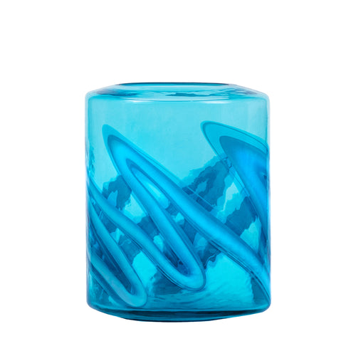  Blue Glassware - Elbe Hand-Blown Vase Aqua Voyage Maison