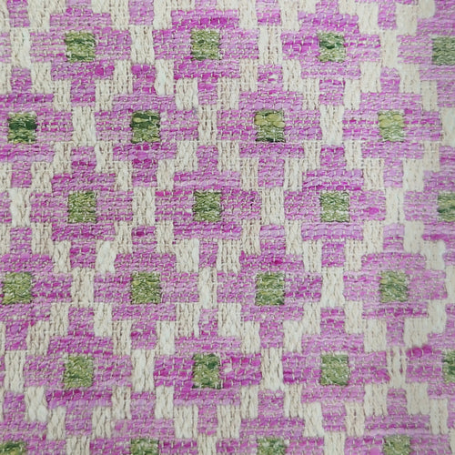 Check Pink Fabric - Elmore Woven Jacquard Fabric (By The Metre) Blossom Voyage Maison