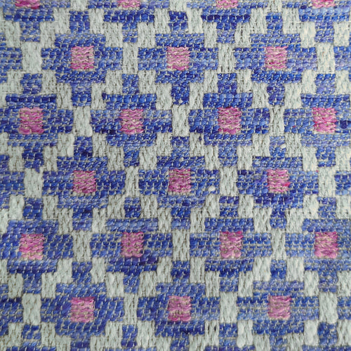 Check Blue Fabric - Elmore Woven Jacquard Fabric (By The Metre) Indigo Voyage Maison