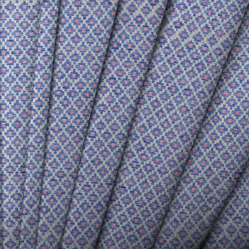 Geometric Blue Fabric - Elmore Woven Jacquard Fabric Indigo Voyage Maison