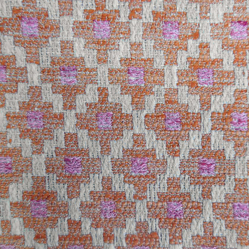 Check Orange Fabric - Elmore Woven Jacquard Fabric (By The Metre) Russet Voyage Maison