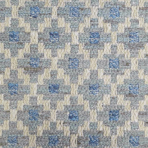 Check Blue Fabric - Elmore Woven Jacquard Fabric (By The Metre) Steel Voyage Maison