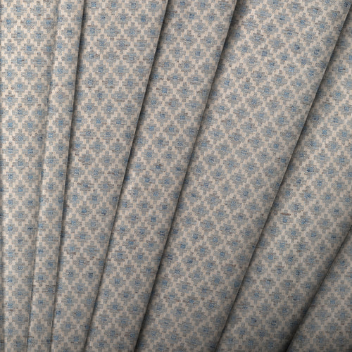 Geometric Grey Fabric - Elmore Woven Jacquard Fabric Steel Voyage Maison