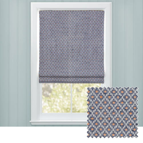 Check Blue M2M - Elmore Woven Jacquard Made to Measure Roman Blinds Default Voyage Maison