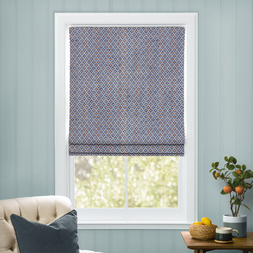 Check Blue M2M - Elmore Woven Jacquard Made to Measure Roman Blinds Default Voyage Maison