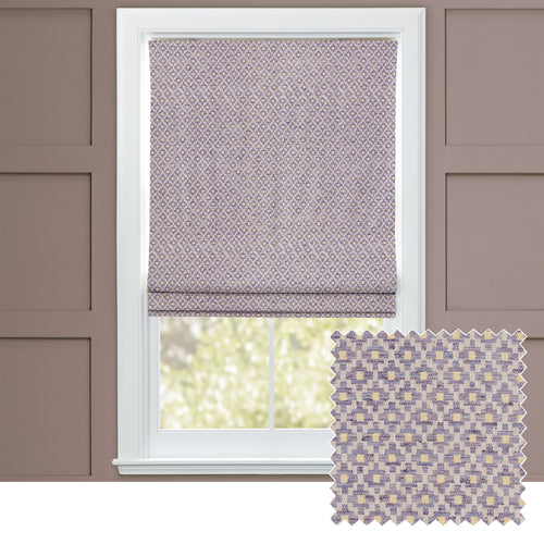 Check Purple M2M - Elmore Woven Jacquard Made to Measure Roman Blinds Default Voyage Maison