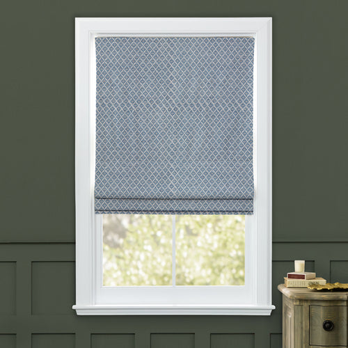 Check Blue M2M - Elmore Woven Jacquard Made to Measure Roman Blinds Default Voyage Maison