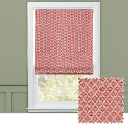 Check Red M2M - Elmore Woven Jacquard Made to Measure Roman Blinds Default Voyage Maison