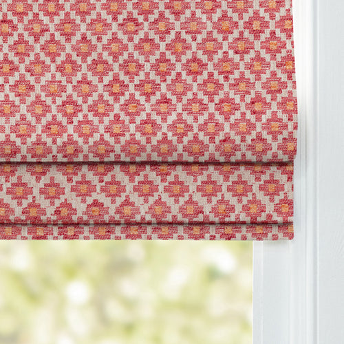 Check Red M2M - Elmore Woven Jacquard Made to Measure Roman Blinds Default Voyage Maison