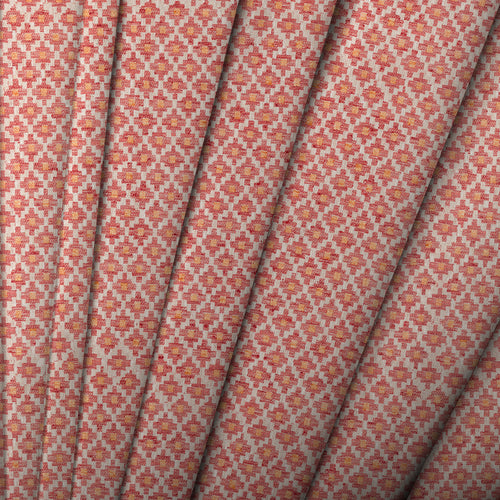 Check Red M2M - Elmore Woven Jacquard Made to Measure Roman Blinds Default Voyage Maison