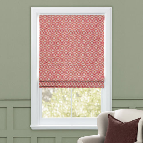 Check Red M2M - Elmore Woven Jacquard Made to Measure Roman Blinds Default Voyage Maison