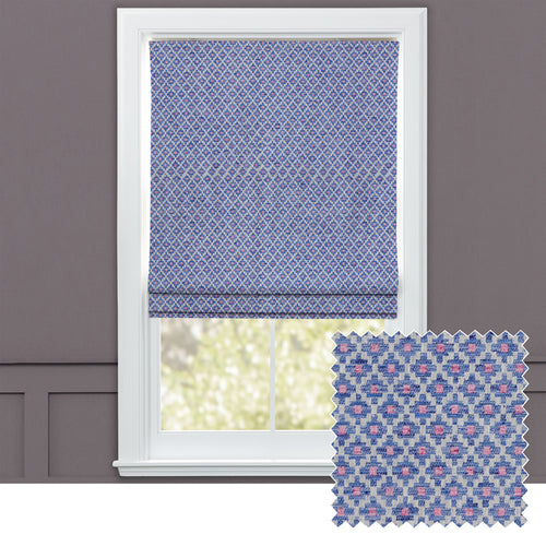 Check Blue M2M - Elmore Woven Jacquard Made to Measure Roman Blinds Default Voyage Maison