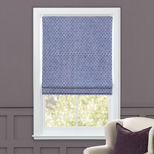 Check Blue M2M - Elmore Woven Jacquard Made to Measure Roman Blinds Default Voyage Maison