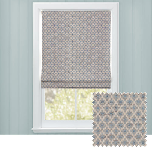 Check Blue M2M - Elmore Woven Jacquard Made to Measure Roman Blinds Default Voyage Maison