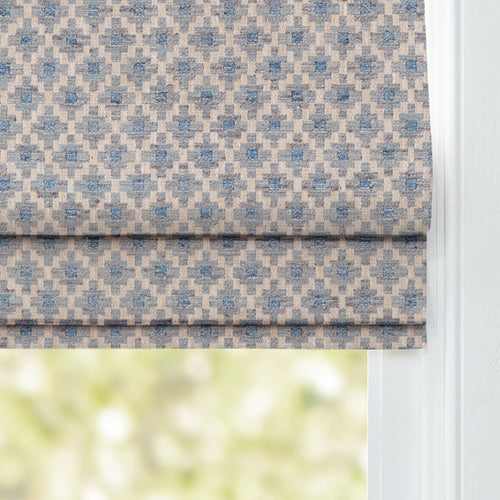 Check Blue M2M - Elmore Woven Jacquard Made to Measure Roman Blinds Default Voyage Maison