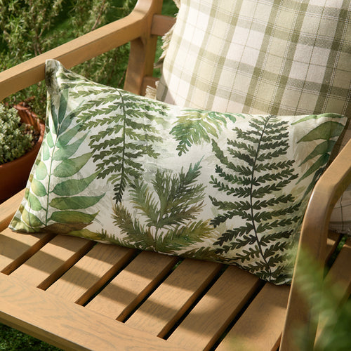 Check Green Cushions - Elowen Reversible Outdoor Polyester Filled Cushion Moss Voyage Maison