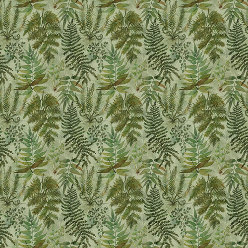 Floral Green Fabric - Elowen Printed Cotton Fabric (By The Metre) Sage Voyage Maison