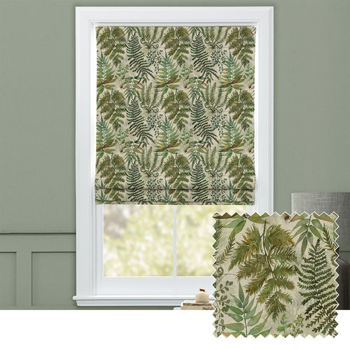 Floral Green M2M - Elowen Printed Cotton Made to Measure Roman Blinds Linen Voyage Maison
