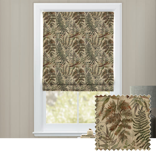 Floral Brown M2M - Elowen Printed Cotton Made to Measure Roman Blinds Mulberry Voyage Maison