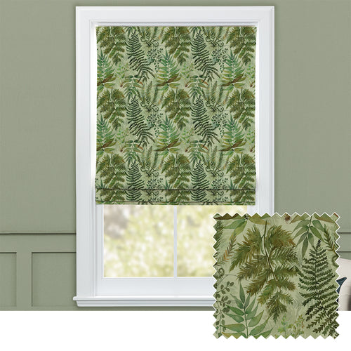Floral Green M2M - Elowen Printed Cotton Made to Measure Roman Blinds Sage Voyage Maison