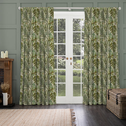 Floral Green M2M - Elowen Printed Cotton Made to Measure Curtains Linen Voyage Maison