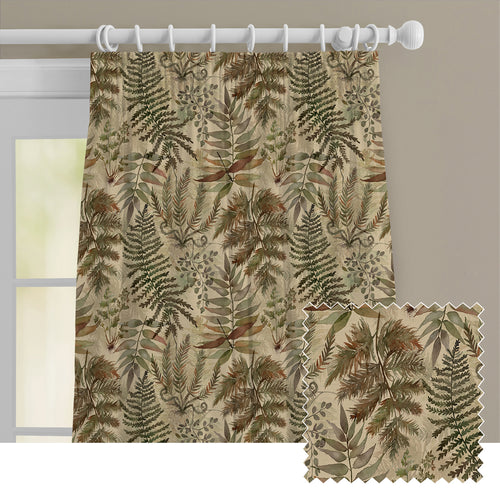 Floral Brown M2M - Elowen Printed Cotton Made to Measure Curtains Mulberry Voyage Maison
