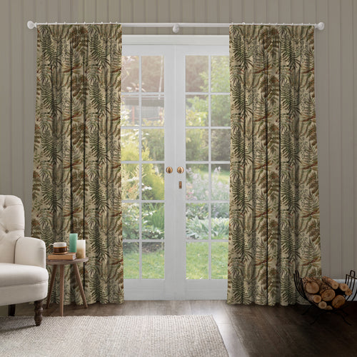 Floral Brown M2M - Elowen Printed Cotton Made to Measure Curtains Mulberry Voyage Maison